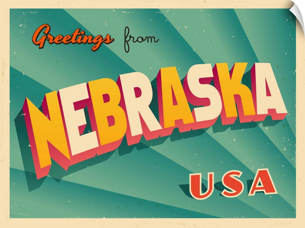 Vintage touristic greeting card - Nebraska.