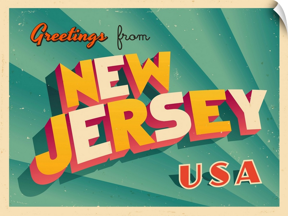 Vintage touristic greeting card - New Jersey.