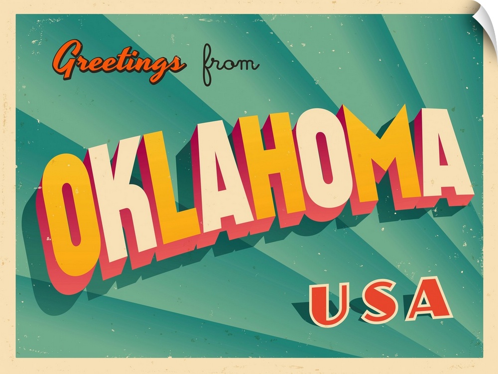 Vintage touristic greeting card - Oklahoma.