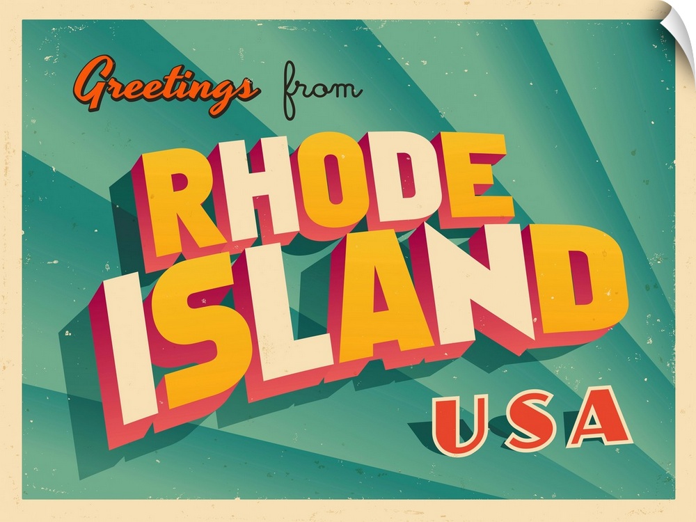 Vintage touristic greeting card - Rhode Island.