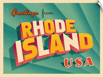 Vintage Touristic Greeting Card - Rhode Island