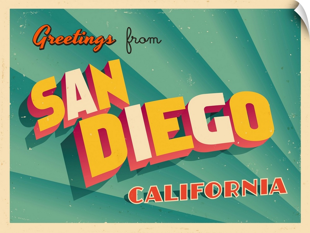 Vintage touristic greeting card - San Diego, California.