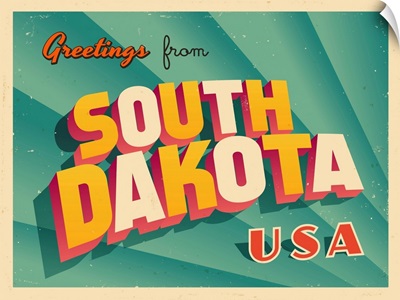 Vintage Touristic Greeting Card - South Dakota