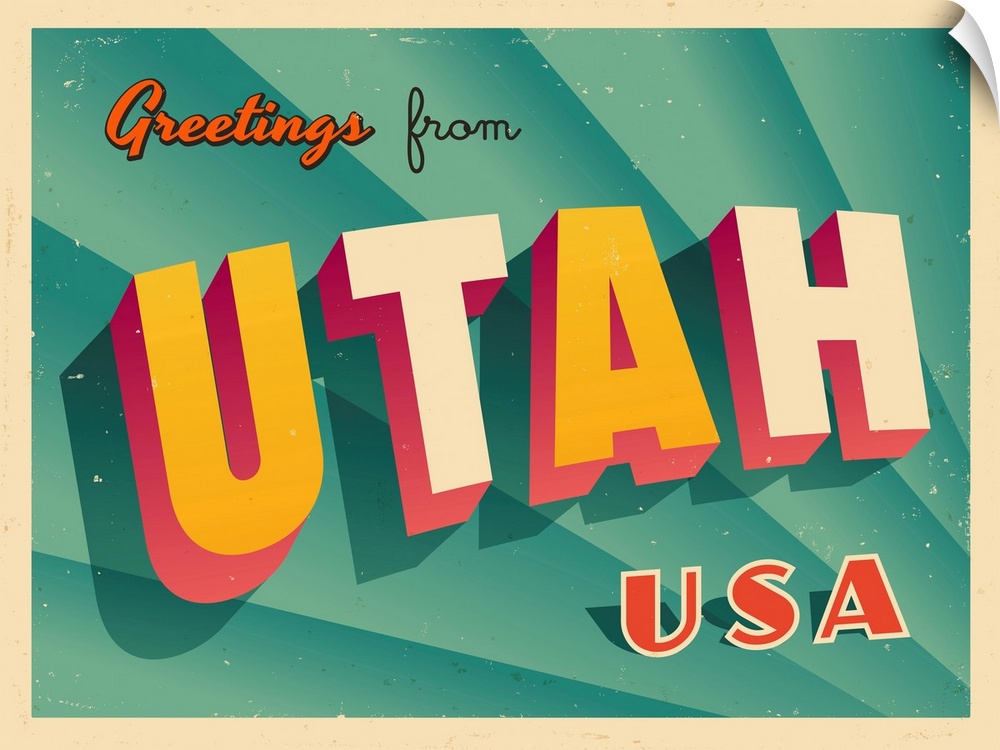 Vintage touristic greeting card - Utah.