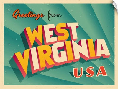 Vintage Touristic Greeting Card - West Virginia
