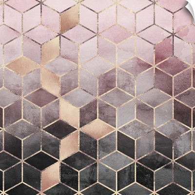 Pink Grey Gradient Cubes