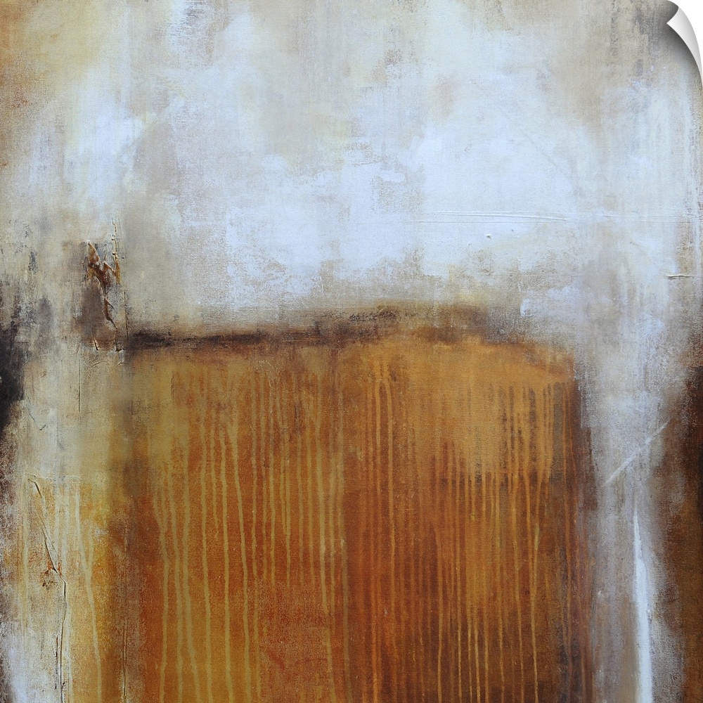 Contemporary color field style painting using earth tones.