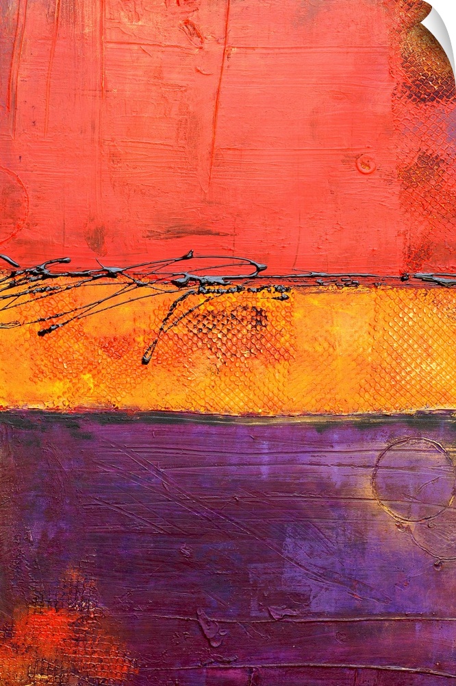 Contemporary abstract painting from Erin Ashley featuring color streaks and rough lines.