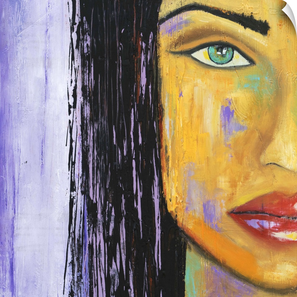 Contemporary painting of a close-up of a woman's face