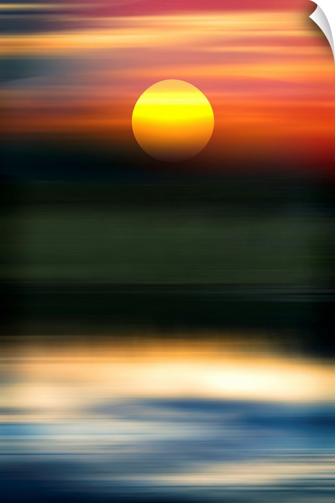 Abstract of sun over water.