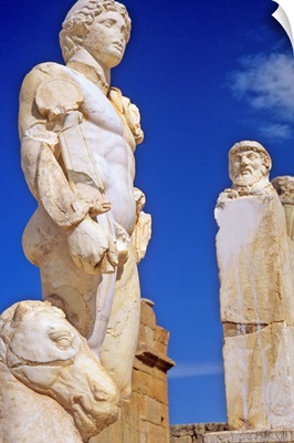 Africa, Libya, Tripolitania, Leptis Magna, statue of the theatre