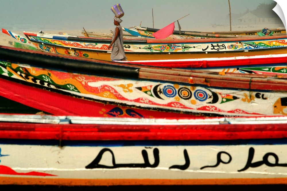 Senegal, Lompoul village, boats