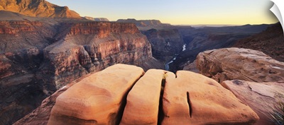Arizona, Grand Canyon, Sunset on Colorado River from Toroweap Point on the North Rim