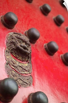 Asia, China, Beijing, Red door of Forbidden City