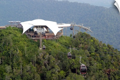 Asia, Malaysia, Langkawi island, Gunung Mat Cincang mountain, cable car station
