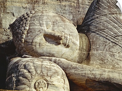 Asia, Sri Lanka, Polonnaruwa, Gal Vihara temple, reclining Buddha