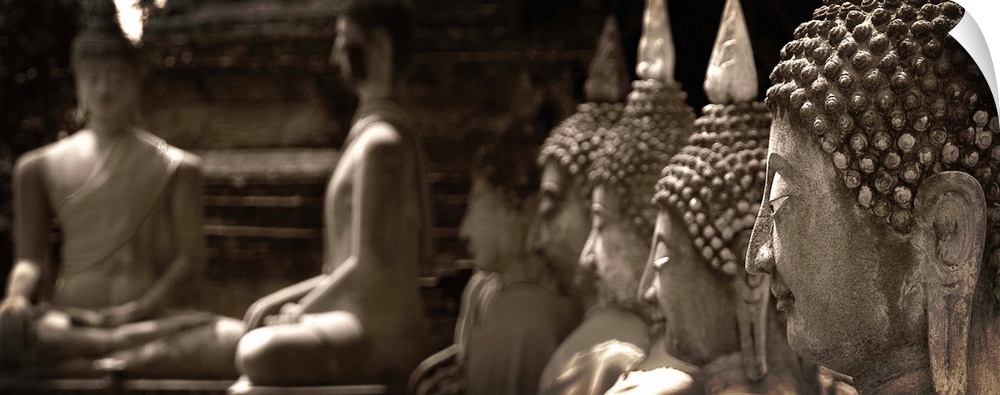 Thailand, Thailand Central, Ayutthaya, Wat Yai Chai Mongkhon, Buddha statues