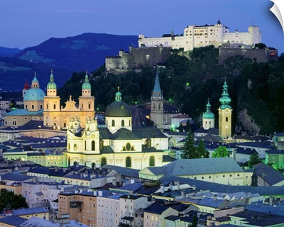Austria, Salzburg, Old town and Hohensalzburg Fortress in background