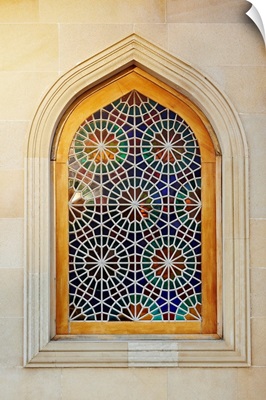 Azerbaijan, Baku, Window Detail, Martyrs' Mosque By The Martyrs' Lane