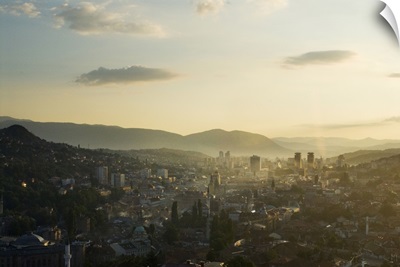 Bosnia and Herzegovina, Balkans, Sarajevo, View of the city from Vratnik Castle
