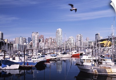 Canada, British Columbia, Vancouver, The town from Granville Island harbour