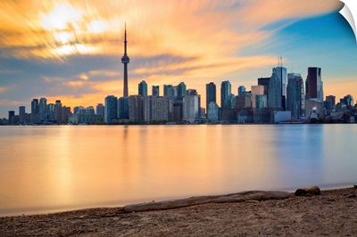 Canada, Ontario, Toronto, Skyline at sunset