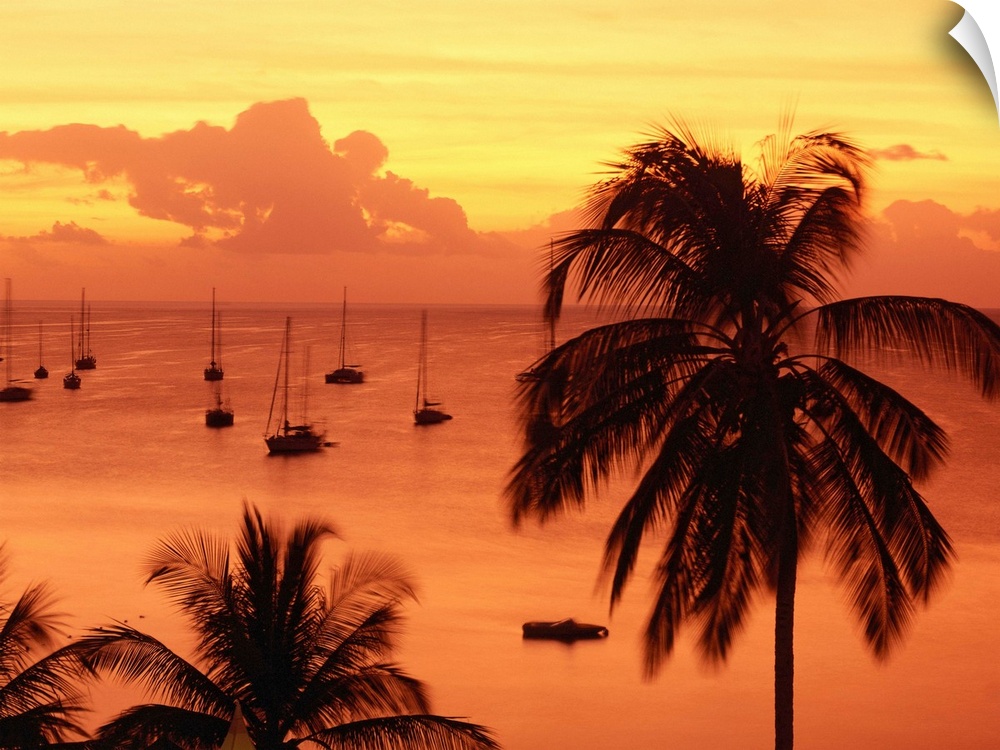 Sonnenuntergang bei Les Trois Ilets, Martinique , Inseln ..ber dem Winde, Karibik