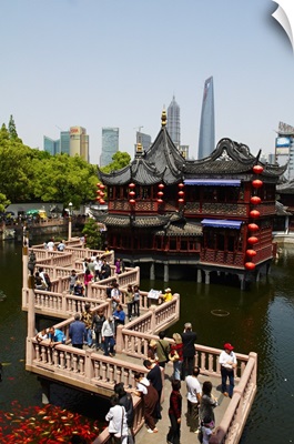 China, Shanghai, Nanshi the old chinese city, Hu Xing teahouse and bridge