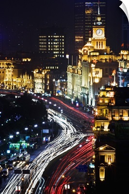 China, Shanghai, View of the Bund from Shanghai Mansions Hotel