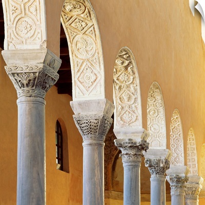 Croatia, Istria, Adriatic Coast, Porec, Euphrasian Basilica, Marble columns