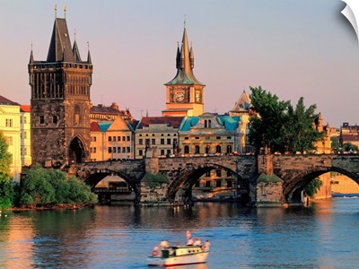 Czech Republic, Prague, Charles Bridge and Tower