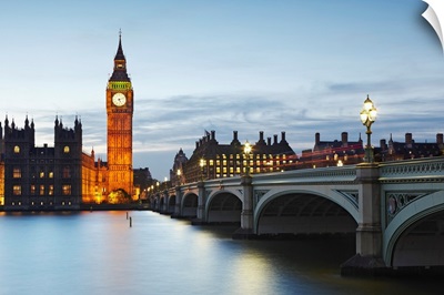 England, London, Big Ben, Houses Of Parliament, Westminster Bridge, River Thames, Dusk