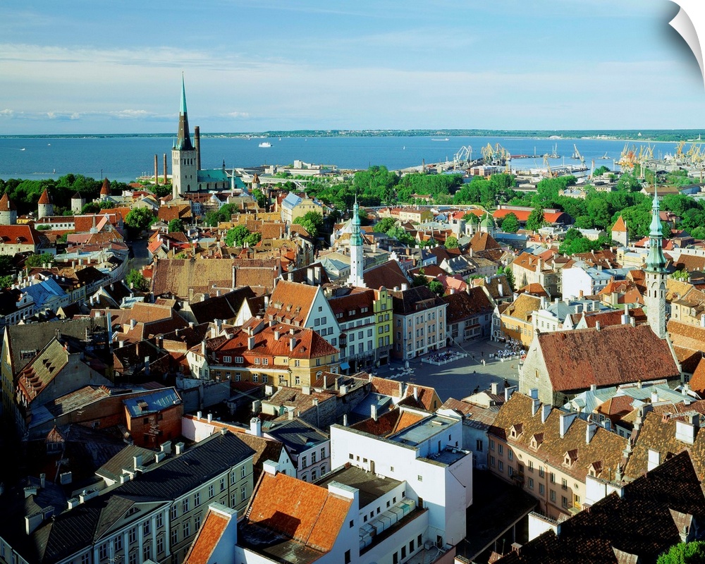 Estonia, Tallinn, View of the old town