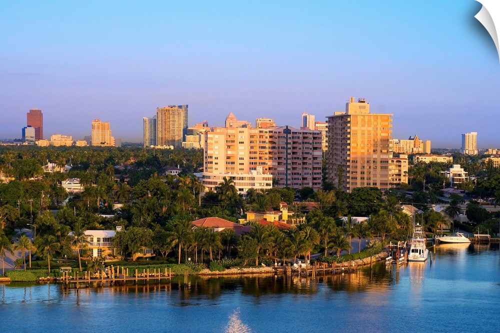 United States, USA, Florida, Fort Lauderdale, Atlantic ocean, Travel Destination, View of the city and canals from the Ven...