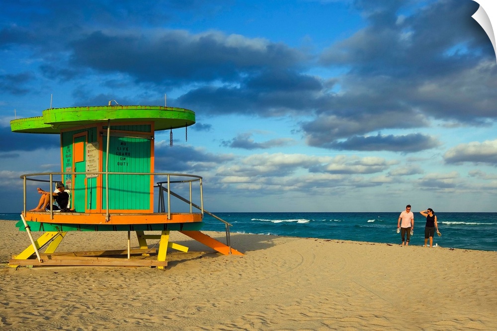 United States, USA, Florida, Miami, Miami Beach, lifeguard beach hut