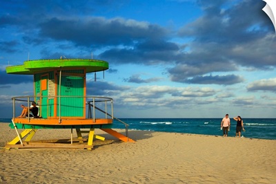 Florida, Miami, Miami Beach, lifeguard beach hut