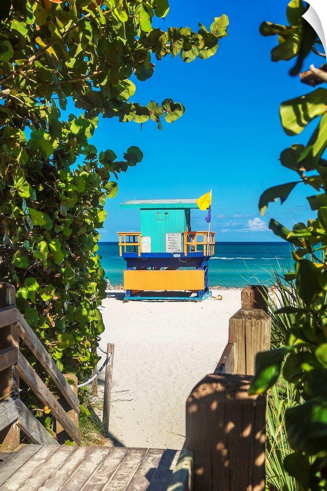 Florida, Miami, South beach, scene, Lifeguard Station at South Miami Beach.
