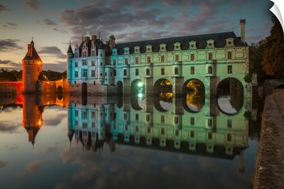 France, Centre, Loire Valley, Indre-Et-Loire, Chenonceaux, Cher River And Castle