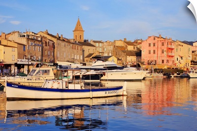 France, Corsica, Saint-Florent, Haute-Corse, View of the old town and port
