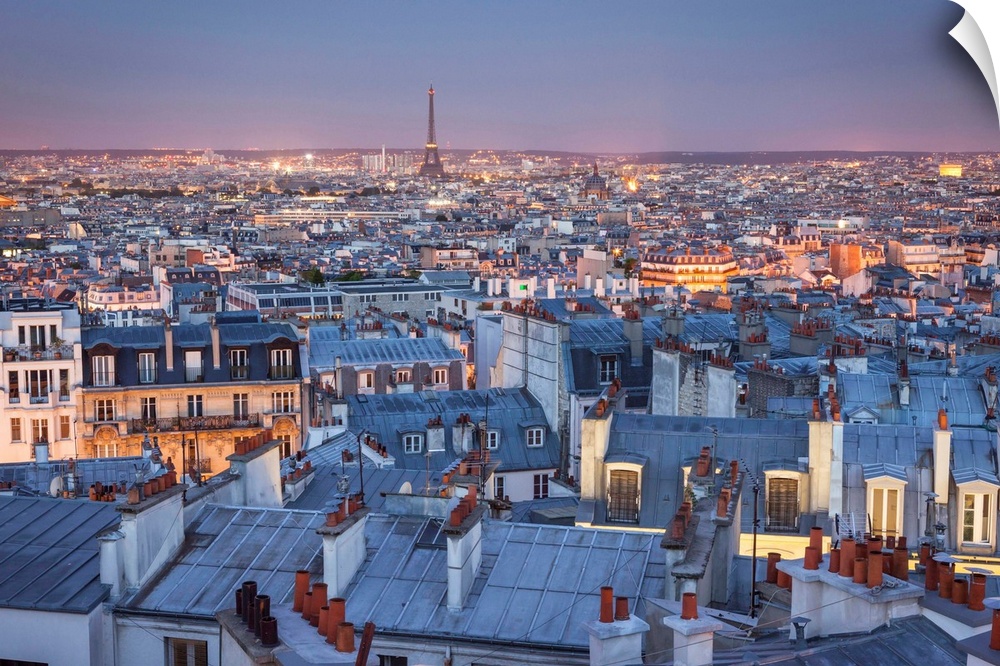 France, Ile-de-France, Ville de Paris, Paris, City view from Montmartre.