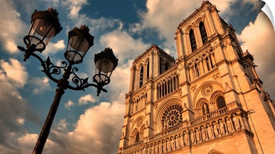 France, Paris, Ile De La Cite, Ile Saint-Louis, Western Facade Of Notre-Dame Cathedral