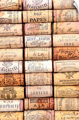 France, Provence, Chateauneuf du Pape village, Chateau La Nerthe, corks