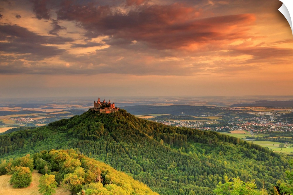 Germany, Baden-Wurttemberg, Burg Hohenzollern, The castle at sunrise.