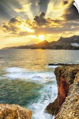 Greece, Aegean islands, Cyclades, Naxos island, Sunrise seascape
