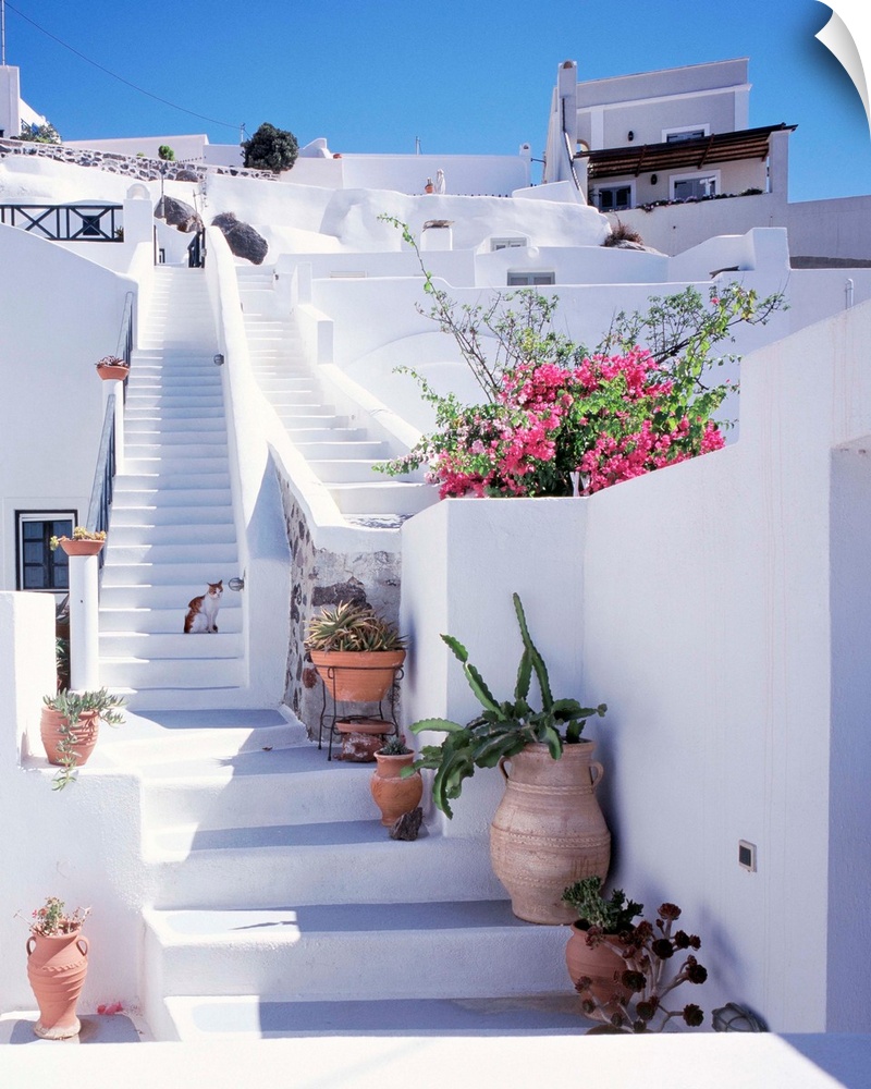 Greece, Aegean islands, Cyclades, Santorini, Imerovigli, typical architecture