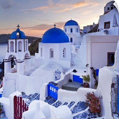 Greece, Aegean islands, Cyclades, Santorini island, Oia village, typical church