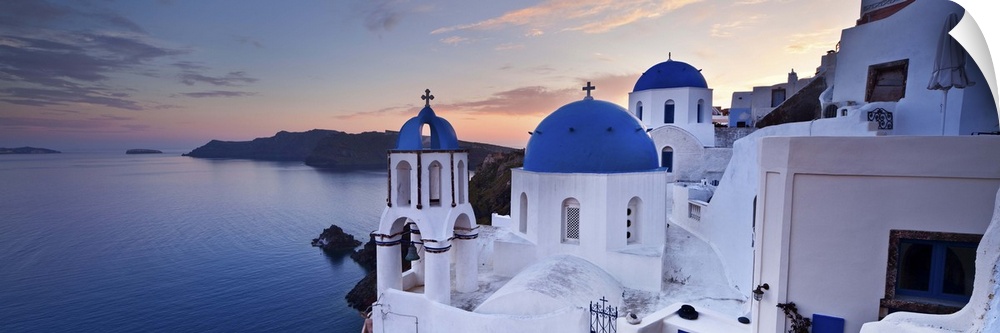 Greece, Aegean islands, Cyclades, Santorini island, Greek Islands, Oia village, typical church.