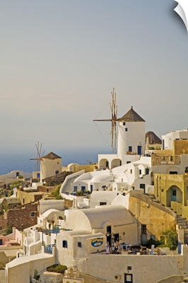 Greece, Aegean Islands, Cyclades, Mediterranean Sea, Aegean Sea, Greek  Islands, Santorini Island, Thera, Sunset At Oia Village by Giorgio Filippini