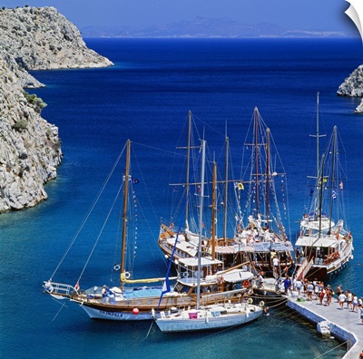 Greece, Aegean islands, Dodecanese, Kalymnos island, Mediterranean sea, Fjord Vathi