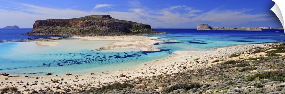 Greece, Crete Island, Chania, Gramvousa, Mediterranean sea, Aegean sea, Greek Islands, Gramvousa Island at Balos Bay.